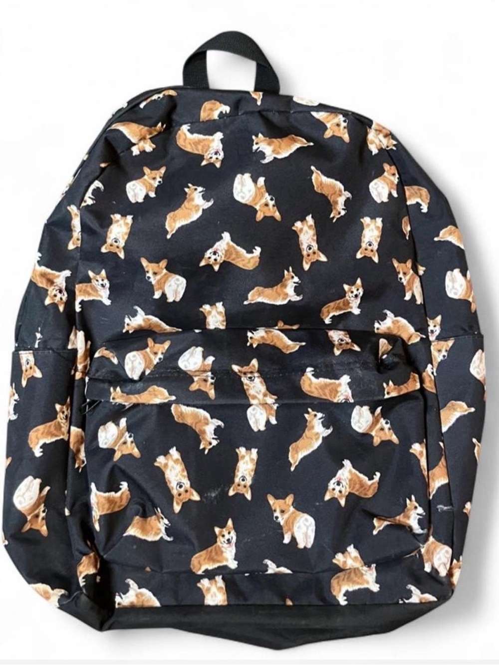Bioworld Black Corgi Print Dog Backpack